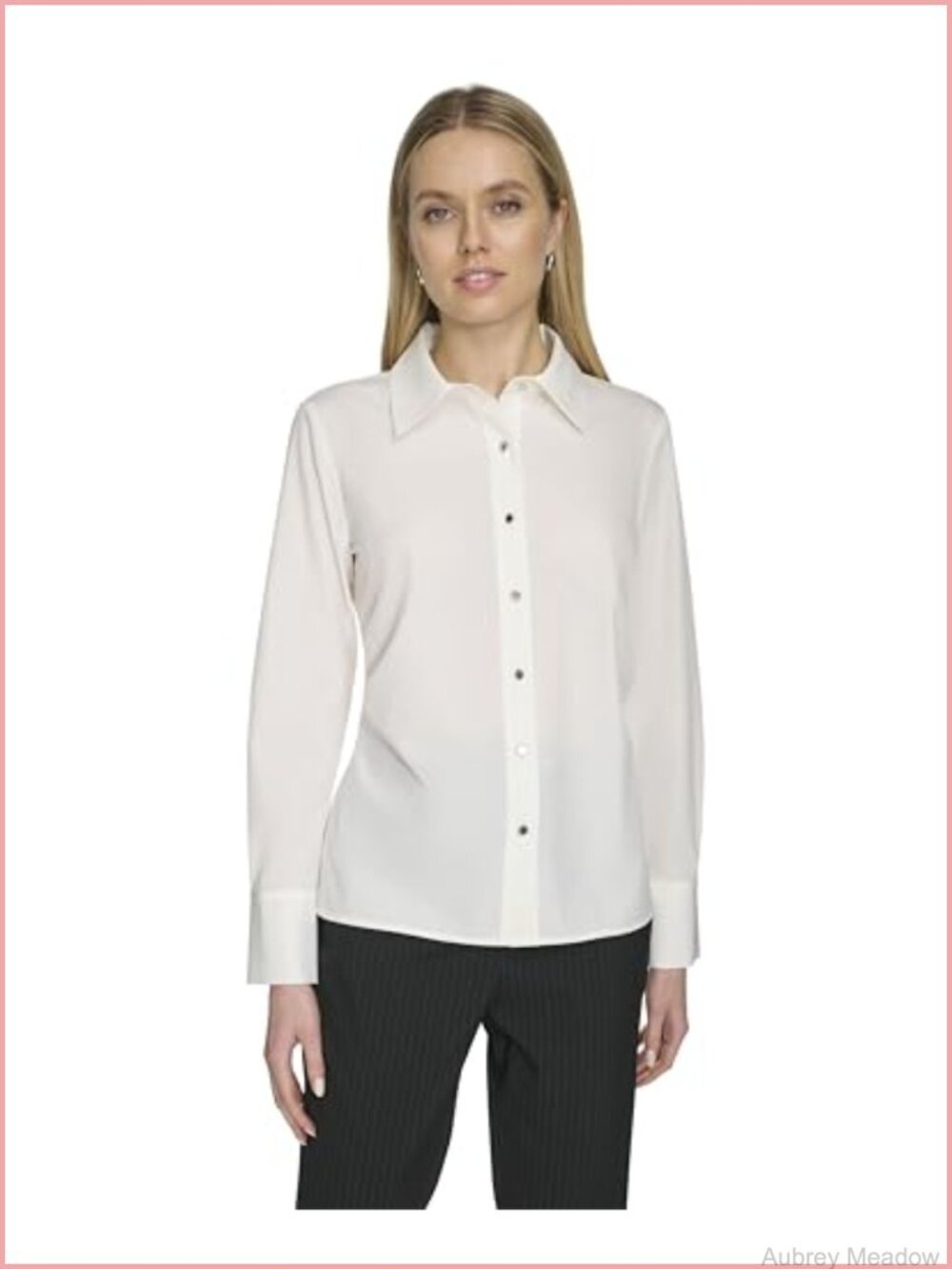 Collared Long Sleeve Button Down Blazer with Stretch